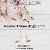 Blue Marquise CZ Flat Back Earrings for Cartilage Helix Tragus Lobe Gold Plated Sterling Silver 1 pair by Ginger Lyne - 3 of 4