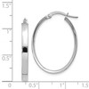 Black Bow Jewelry 3mm x 29mm White Rhodium Plated 14k Yellow Gold Oval Hoop Earrings - 4 of 4
