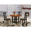 HomeStock 3-Piece Black and Cherry Finish Round Solid Wood Top Dining Table Set - 2 of 4