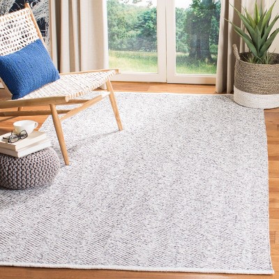 Hand-Tufted Cotton-Synthetic 9' x 12' Gray Rectangular Rug