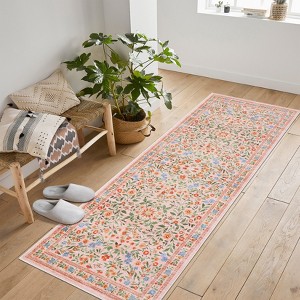 Floral Area Rugs for Living Room Washable Rug Non Slip Ultra Thin Boho Flower Indoor Floor Carpet for Girls Room Nursery Playroom - 1 of 4