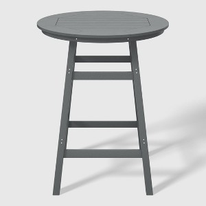 WestinTrends Malibu 35" All Weather HDPE Outdoor Patio Round Counter Height Bistro Table With Umbrella Hole - 1 of 4