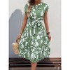 Women's Pleated Dress Summer Sleeveless Flowy A-Line Dress With Belt - 3 of 4