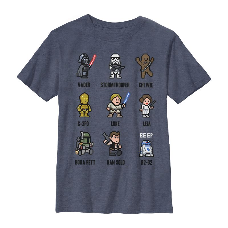 Boy's Star Wars Pixel Character Guide T-Shirt, 1 of 4