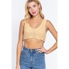 Slickblue Sleeveless Textured Crop Tank, V-Neck Cotton Sweater Style Top for Women, Color and Size Options - 2 of 4