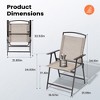 Pellebant Set of 4 Patio Folding Chairs 4-Pack Dining Chairs - 3 of 4