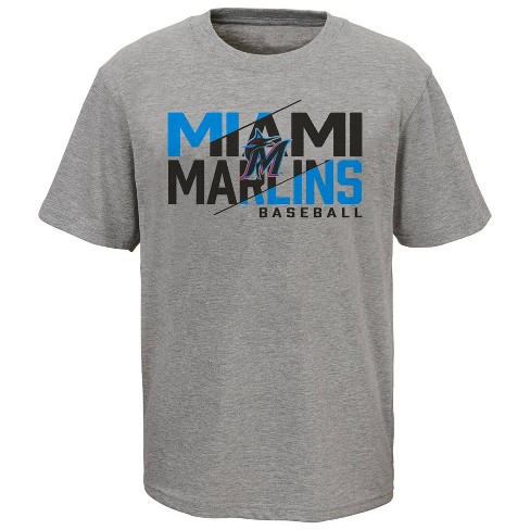 Mlb Miami Marlins Girls' Crew Neck T-shirt - L : Target