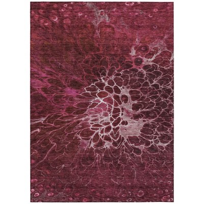 Merlot Blush And Gray Abstract Washable Indoor Outdoor Area Rug
