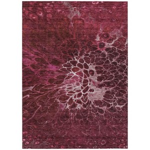 Merlot Blush And Gray Abstract Washable Indoor Outdoor Area Rug - 1 of 4