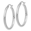 Black Bow Jewelry 2.75mm x 30mm Polished 14k White Gold Domed Round Hoop Earrings - 2 of 4