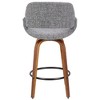 Fabric Padded Counter Stool with Curved Back, Bentwood Legs, and Metal Footrest for Kitchen or Home Bar - 4 of 4