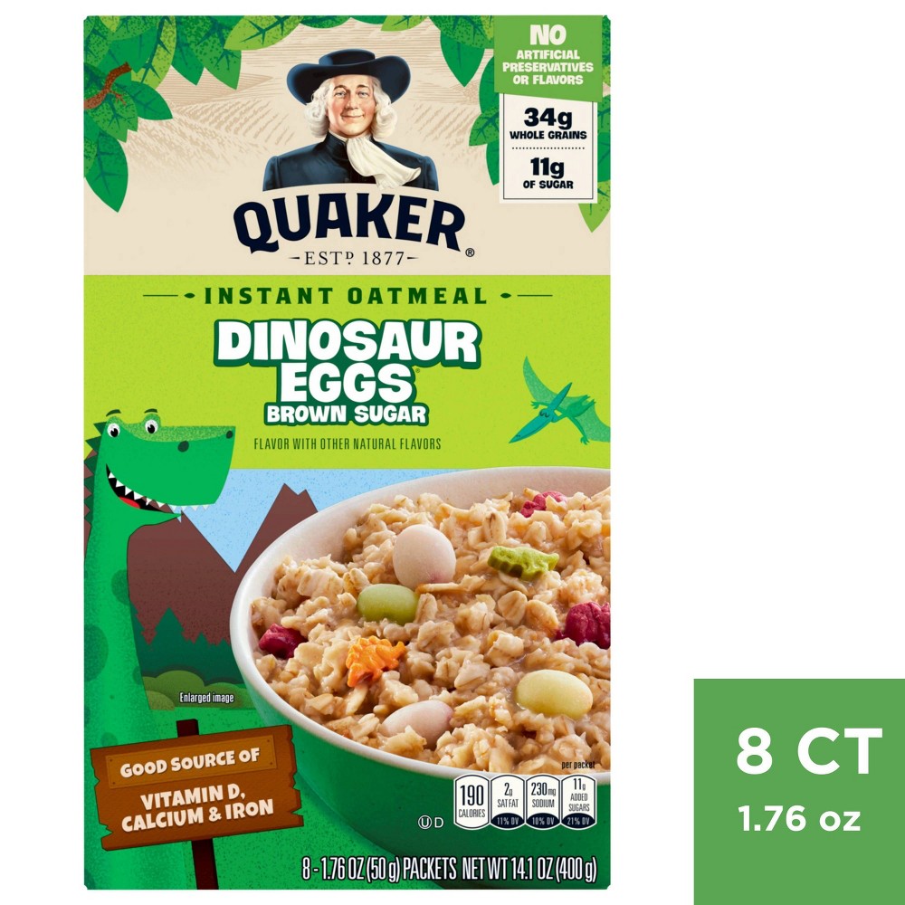 UPC 030000262917 product image for Quaker Instant Oatmeal Dinosaur Eggs Brown Sugar - 8ct | upcitemdb.com