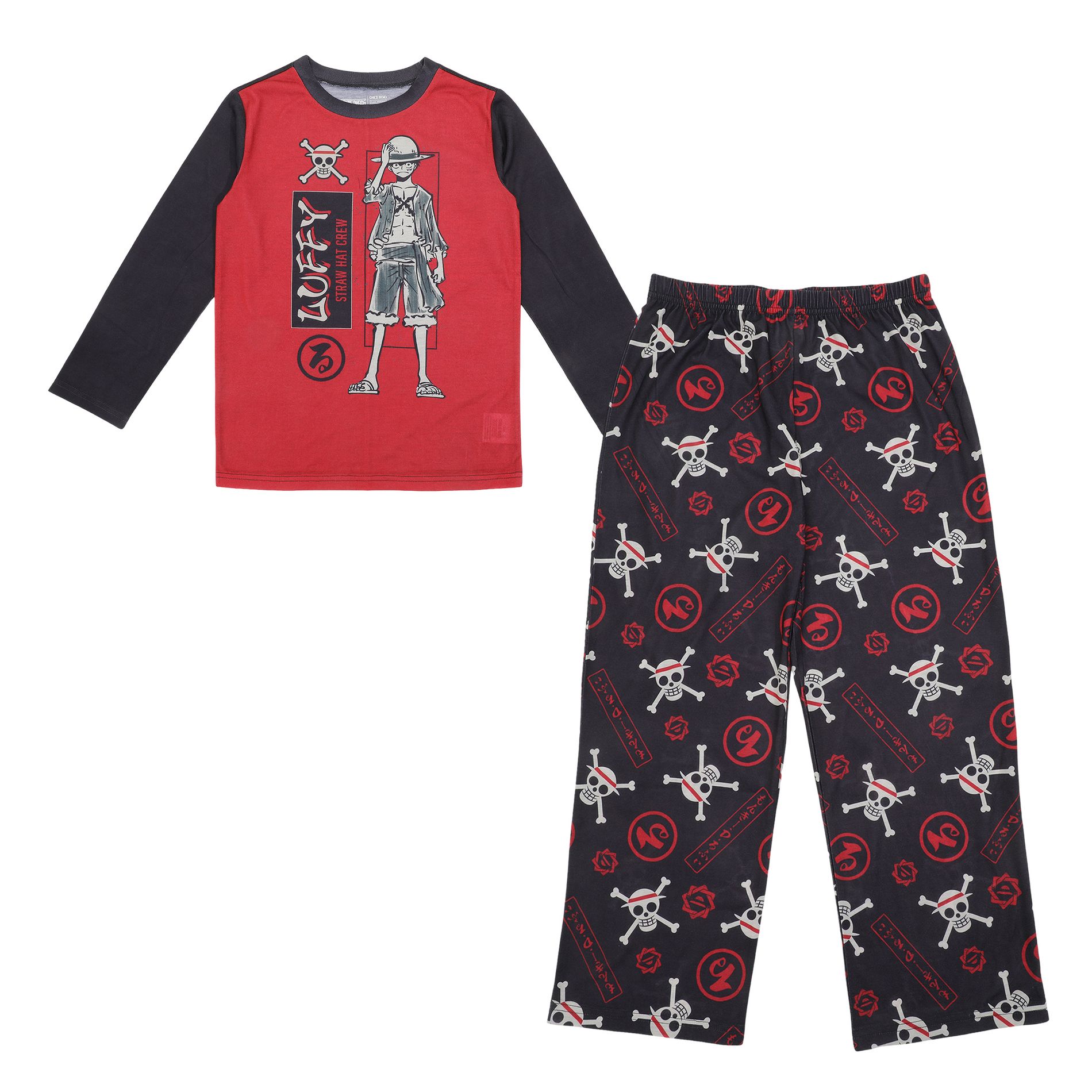 One Piece Luffy Straw Hat Crew Boy's 2-Pack Pajama Set