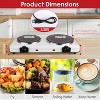 Angel Sar Portable Infrared Dual Hot Plate, 2 Burner Electric Cooktop with Stepless Temp Control 302°F-1022°F, Auto Shut-Off, for Dorms/RV/Camping - 3 of 4