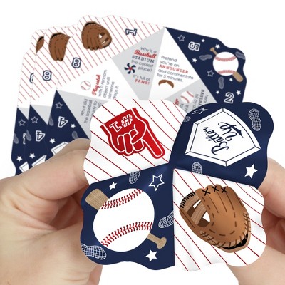 Big Dot of Happiness Batter Up - Baseball - Baby Shower or Birthday Party Cootie Catcher Game - Jokes and Dares Fortune Tellers - Set of 12