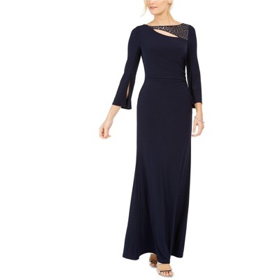 Vince Camuto Womens Ruched Gown Dress