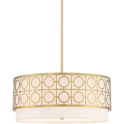 Possini Euro Design Possini Euro Daya 20 1/2" Wide Gold Leaf Drum Pendant Light