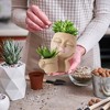 iMountek"Girl Face Planter Pot with Dual Openings, Drainage Hole for Succulents, Cactus, Resin Decor"Khaki White - 3 of 4