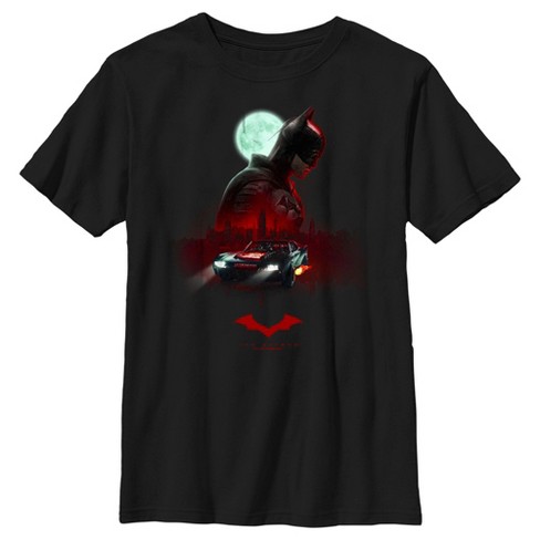 Boy's The Batman Moonlit Batmobile T-shirt - Black - Large : Target