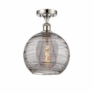 Athens Deco Swirl - 1 Light Semi-Flush Mount In Industrial Style-15 Inches Tall and 10 Inches Wide - 1 of 1
