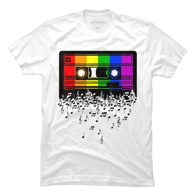 Adult Design By Humans Pride Rainbow Flag Music Note Cassette By Avocato T-Shirt