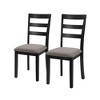 MAYEERTY Black Wooden Kitchen Chairs with Wood Legs, Nonslip Foot Pads Upholsteres Armless Chairs Set of 2 - 4 of 4
