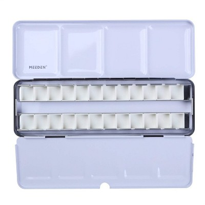 MEEDEN Empty Watercolor Tin Palette, Medium Travel Metal Paint Box with 26 Pcs Half Pans