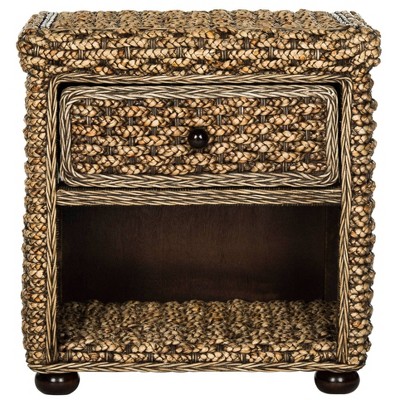 Musa Wicker Nightstand Brown Wash - Safavieh