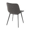 LumiSource Set of 2 Outlaw Two Tone Fabric Accent Chairs Black Metal/Black PU/Gray - 4 of 4