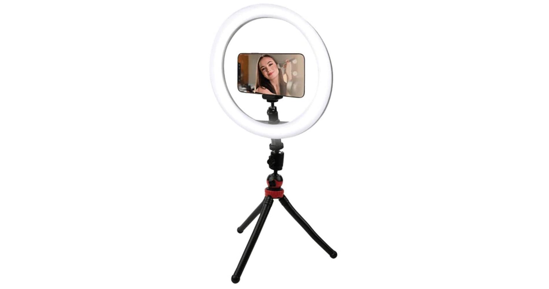Vivitar 10-Inch Streaming Essentials LED Ring Light with Spider Tripod and Phone Mount