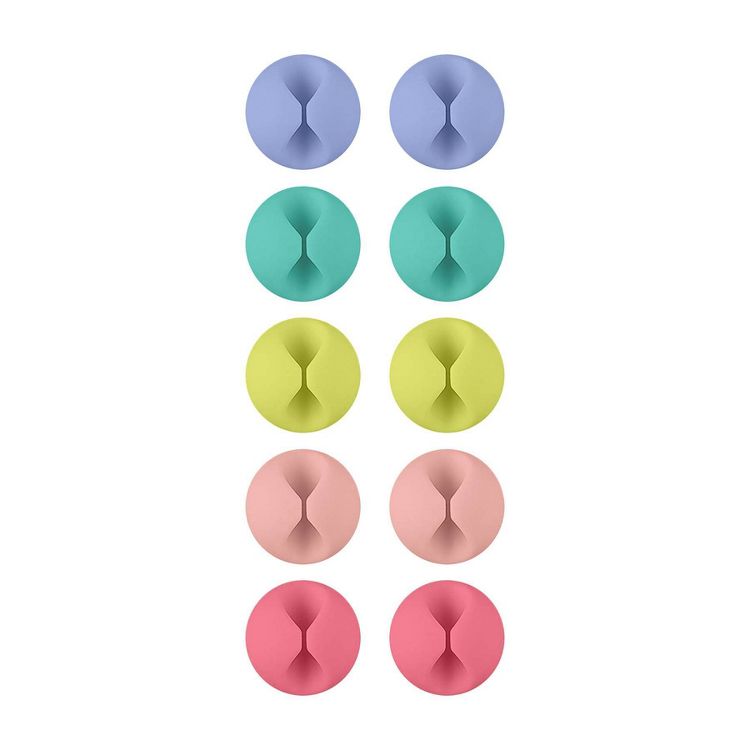 Wrap-It Cable Clips 10pk Bright Pastel, 3 of 4