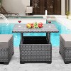 Lviden Patio Rattan Coffee Table with Hidden Storage - 4 of 4