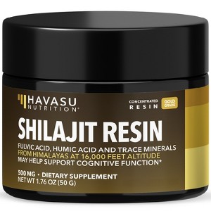 Himalayan Shilajit Resin with Fulvic Acid, Humic Acid & 80+ Trace Minerals, Supports Cognitive Function & Overall Health, Havasu Nutrition, 100 srv - 1 of 4