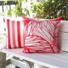 Tramull Leaf Vein Pillow Cover 20x20 Inches, Indoor Outdoor Decorative Pillow, Water Resistant Solarium Polyester - 2 of 4
