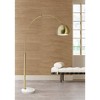 Possini Euro Design Basque Mid Century Modern Glam 77 1/2" Tall Standing Floor Lamp Large Arc Gold White Marble Living Room Bedroom House Reading - 2 of 4