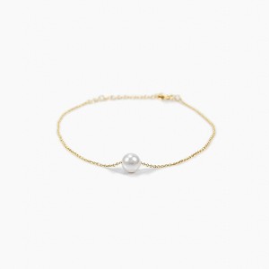 Bearfruit Jewelry Sterling Silver 18k Gold Plated Abby Single Pearl Bracelet - 1 of 4