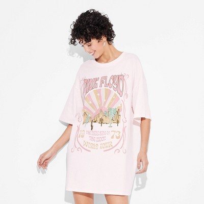 Women's Pink Floyd Concert Short Sleeve Graphic T-shirt Dress - Pink :  Target