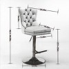 INFURNIC Counter and Bar Stools Swivel Velvet Bar Stool with Adjustable Height for Kitchen and Home Bar, Blue, 20.4"*17.5"*49.9" - 4 of 4