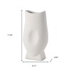 HomeRoots 11" White Ceramic Sculptural Table Vase - 3 of 4