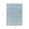 Sky Blue And Denim Blue Floral Washable Indoor Outdoor Area Rug - 3 of 4
