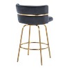 Set of 2 Cinch-Claire Counter Height Barstools Gold/Black - LumiSource: Velvet Upholstery, Swivel, Footrest, Metal Frame - 4 of 4