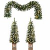 SeaCamel 3-Piece Artificial Christmas Set - LED Pre-Lit Wreath & 2 Entrance Trees, Easy Assembly Holiday Xmas Decor - 4 of 4