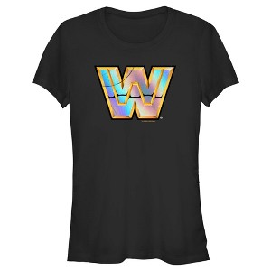 Juniors Womens WWE WrestleMania Gold Shiny Logo T-Shirt - 1 of 4