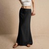 Coolmee Women's Linen Long Skirt Elastic Waist Drawstring Long Flowy Ankle-Length Skirt - 2 of 4