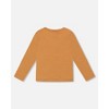 Deux par Deux Boy Organic Cotton Long Sleeve T-Shirt Cashew Brown - 4 of 4