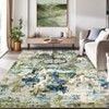 Soft Modern Abstract Low Pile Washable Area Rug Indoor with Non-Slip Backing - 2 of 4