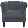 vidaXL - Dark Gray Velvet Upholstered Armchair - 1-Seater Sofa Chair - Modern Accent Chair for Living Room/Bedroom - 3 of 4