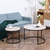 Dexmalle Round Nesting Tables Set of 2 with Metal Frame - 3 of 4