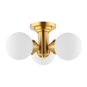 Elenna 3 Light 18" Flush Mount - FLU4077 - Gold - Safavieh - 1 of 4