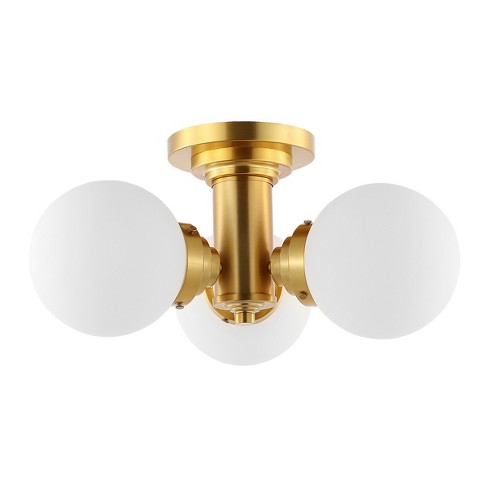 Elenna 3 Light 18" Flush Mount - Gold - Safavieh. - image 1 of 4